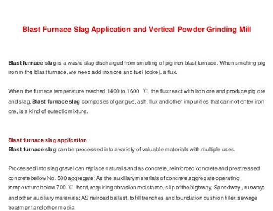 10-400t/h Blast furnace slag vertical grinding mill