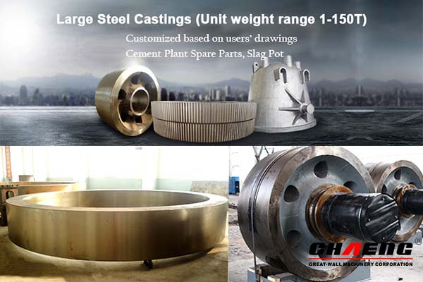 Chaeng steel casting Slag Pot/Girth Gear/Rotary Kiln Tyre/Rotary Kiln Support Roller