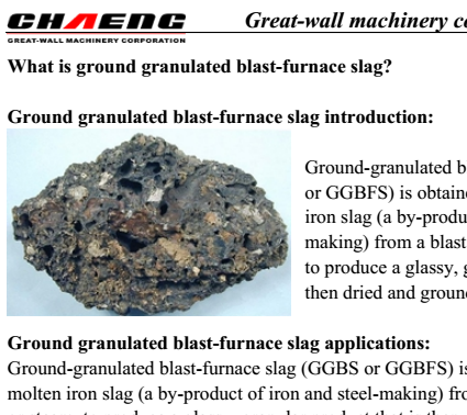 What is ground granulated blast-furnace slag?