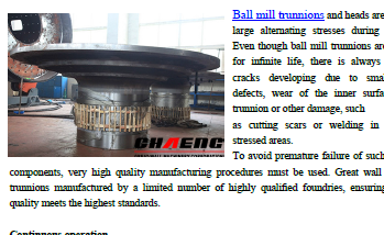 Great wall provides complete solutions for installation high-quality ball mill trunnion bearing